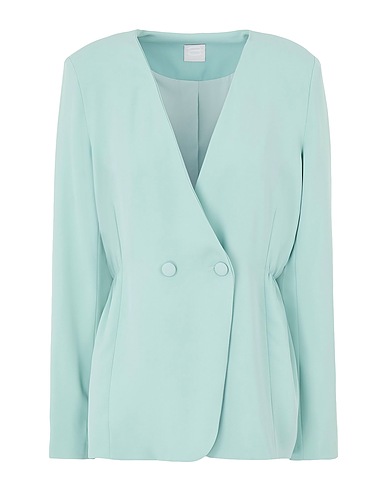 8 by YOOX Jackett CRÊPE COLLARLESS FITTED BLAZER
 Säuregrün 100% Polyester