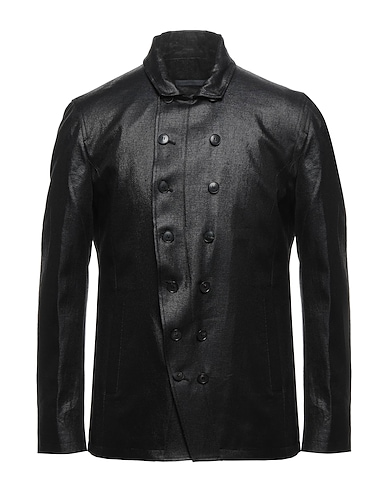 JOHN VARVATOS Double breasted pea coat Black 52% Linen, 48% Polyamide