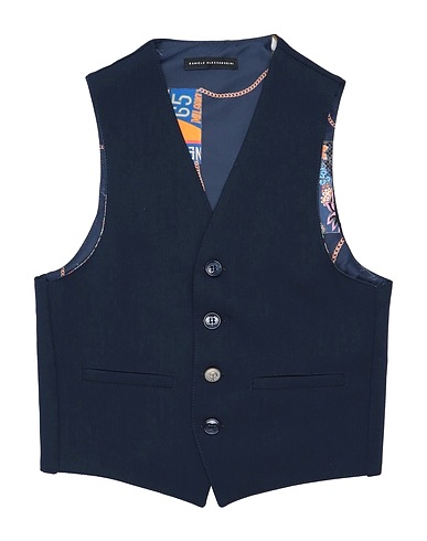 DANIELE ALESSANDRINI Waistcoat Midnight blue 75% Polyester, 20% Viscose, 5% Elastane