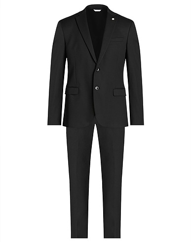 MANUEL RITZ Suits Black 64% Polyester, 34% Viscose, 2% Elastane