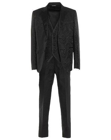 BRIAN DALES Suits Black 63% Acrylic, 30% Wool, 4% Polyurethane, 3% Polyamide