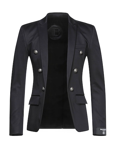 BALMAIN Blazer Black 60% Cotton, 37% Lyocell, 3% Polyurethane