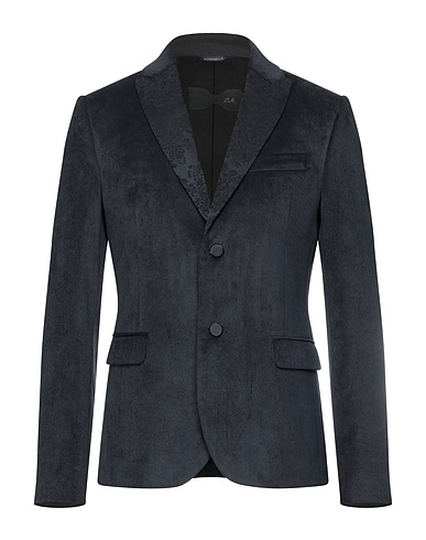DANIELE ALESSANDRINI Blazer Black 90% Polyester, 8% Polyamide, 2% Elastane, Viscose