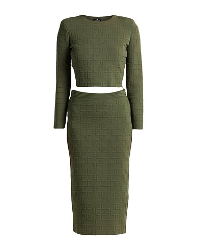ELISABETTA FRANCHI Set Military green 53% Viscose, 25% Polypropylene, 22% Polyester