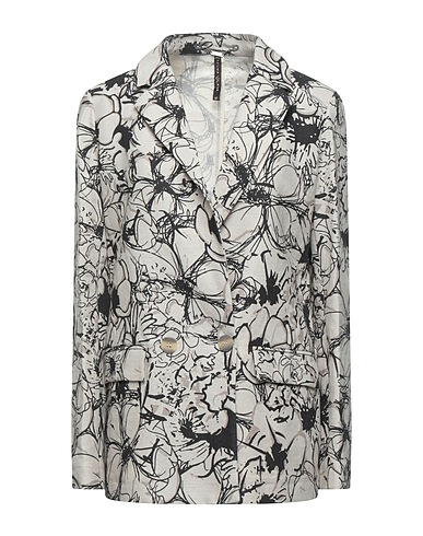 MANILA GRACE Blazer Light grey 60% Linen, 40% Cotton