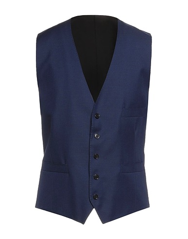 LARDINI Waistcoat Bright blue 70% Wool, 20% Mohair wool, 10% Silk