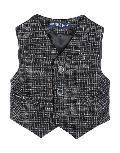 MANUELL & FRANK Waistcoat Black 49% Cotton, 33% Wool, 15% Polyamide, 3% Polyester