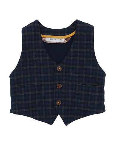 MANUEL RITZ Suit vest Midnight blue 80% Cotton, 19% Polyamide, 1% Elastane
