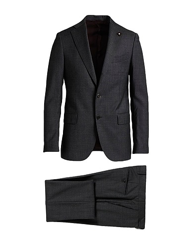 LARDINI Suits Charcoal 100% Wool