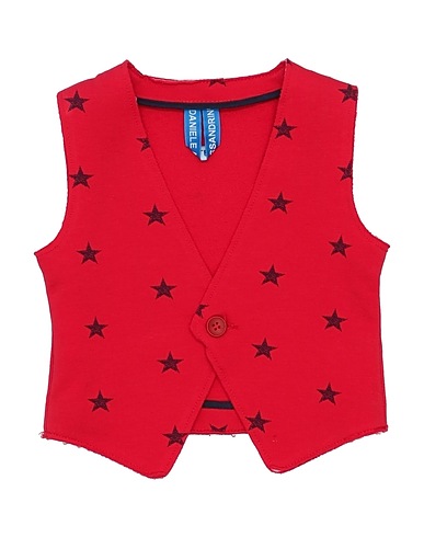 GREY DANIELE ALESSANDRINI Suit vest Red 96% Cotton, 4% Elastane