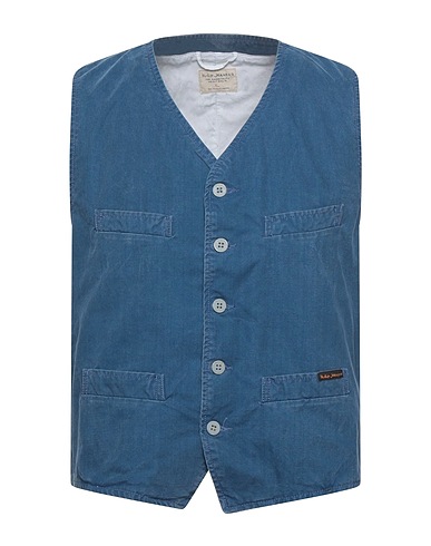 NUDIE JEANS CO Suit vest Blue 100% Cotton