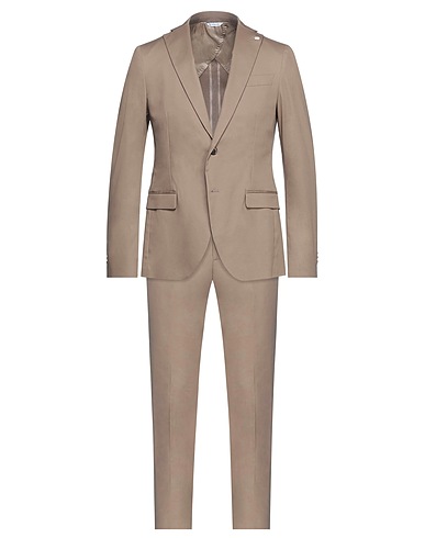 MANUEL RITZ Suits Khaki 97% Cotton, 3% Elastane