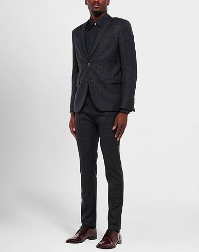 MANUEL RITZ Suits EVENING Midnight blue 86% Polyester, 13% Viscose, 1% Elastane