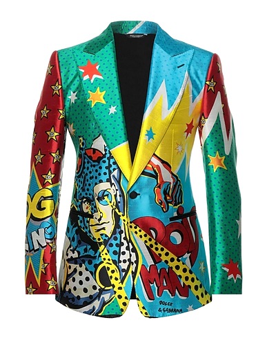 DOLCE&GABBANA Blazer Sky blue 98% Silk, 2% Polyester