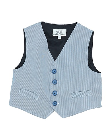 ALETTA Suit vest Blue 98% Cotton, 2% Lycra®