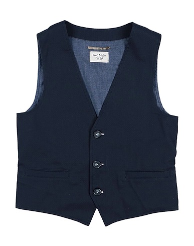 FRED MELLO Waistcoat Midnight blue 98% Cotton, 2% Elastane