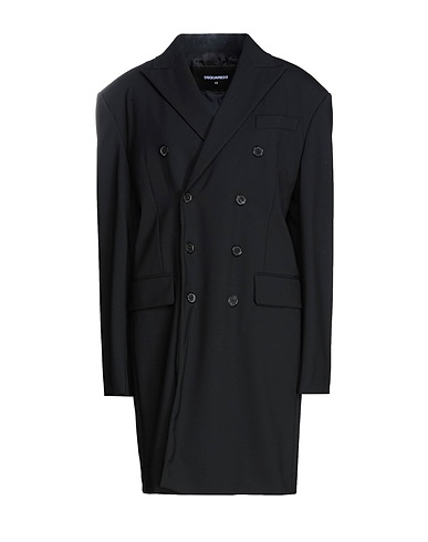 DSQUARED2 Double breasted pea coat Black 95% Virgin Wool, 5% Elastane, Cotton