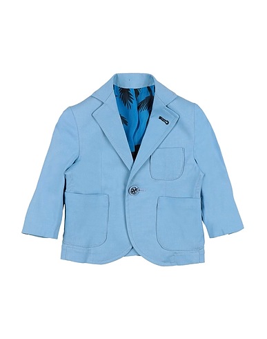 NEILL KATTER Blazer Sky blue 97% Cotton, 3% Elastane