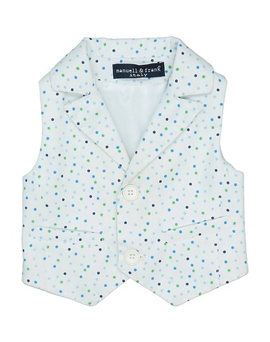 MANUELL & FRANK Waistcoat White 65% Polyester, 35% Cotton