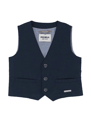 FRED MELLO Waistcoat Midnight blue 62% Cotton, 38% Polyamide