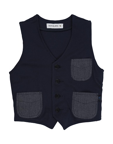 MANUEL RITZ Waistcoat Midnight blue 70% Viscose, 24% Polyamide, 6% Elastic fibres