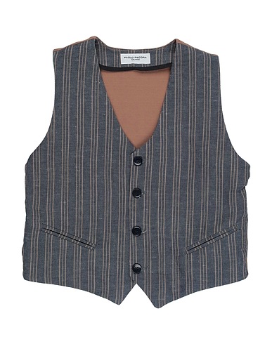 PAOLO PECORA Suit vest Midnight blue 76% Cotton, 24% Linen