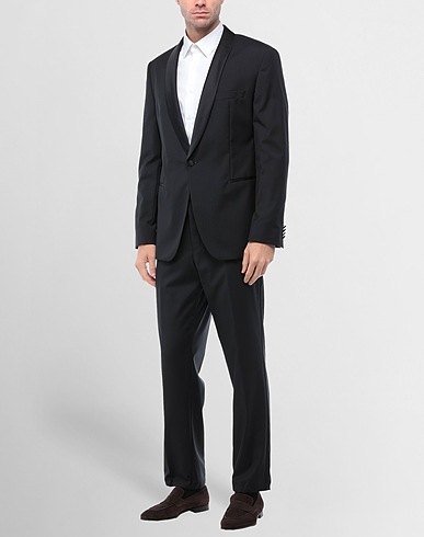 BOSS HUGO BOSS Suits Black 100% Virgin Wool, Silk