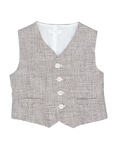 IL GUFO Waistcoat Brown 100% Linen