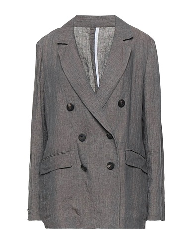 PESERICO Blazer Grey 100% Linen, Silk, Elastane