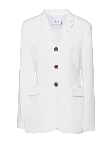 ERIKA CAVALLINI Blazer White 100% Linen, Polyester