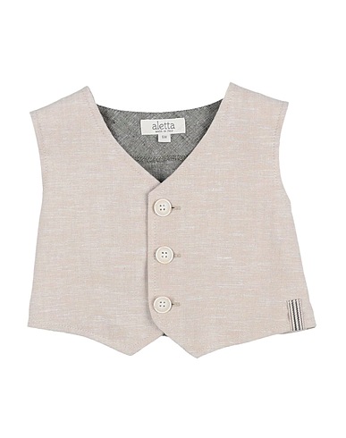 ALETTA Panciotto Beige 55% Viscosa, 45% Lino