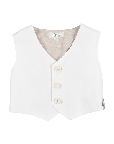 ALETTA Waistcoat White 55% Viscose, 45% Linen