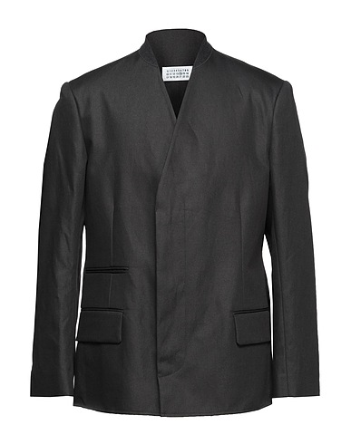 MAISON MARGIELA Blazer Black 55% Cotton, 45% Linen