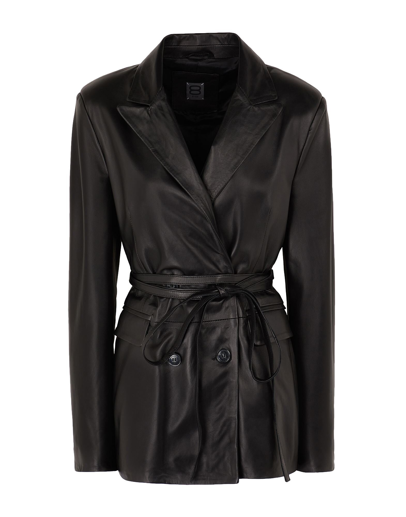 leather belted blazer