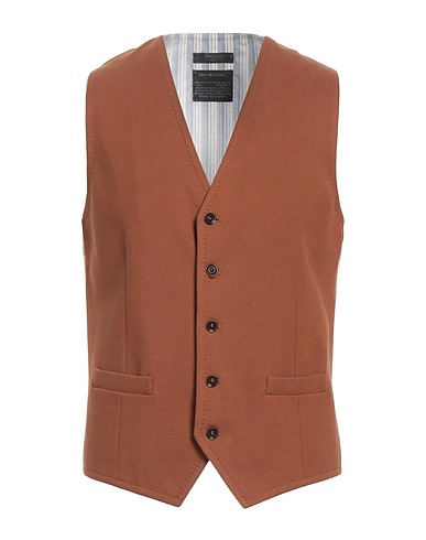 CIRCOLO 1901 Waistcoat Brown 98% Cotton, 2% Elastane