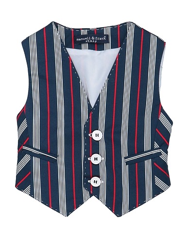 MANUELL & FRANK Suit vest Midnight blue 97% Cotton, 3% Elastane