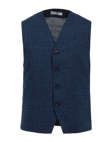 PAOLO PECORA Panciotto Blu 50% Poliestere, 25% Lana, 18% Lino, 5% Poliammide, 2% Elastan
