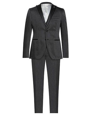 PAOLONI Suits Black 56% Polyester, 44% Wool