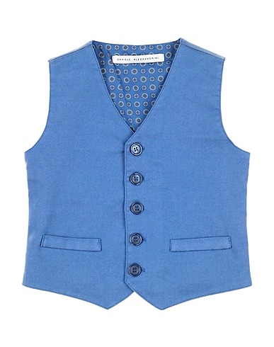 DANIELE ALESSANDRINI Suit vest Pastel blue 67% Cotton, 30% Polyester, 3% Elastane