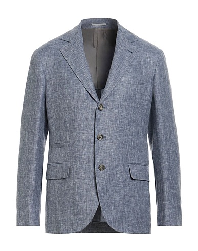BRUNELLO CUCINELLI Blazer Blue 49% Linen, 32% Wool, 19% Silk