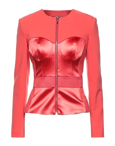 ELISABETTA FRANCHI Jacket Coral 47% Viscose, 22% Cotton, 21% Polyamide, 10% Elastane, Acetate