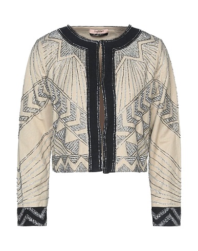 TWINSET Blazer Beige 52% Linen, 43% Cotton, 5% Metal, Polyester