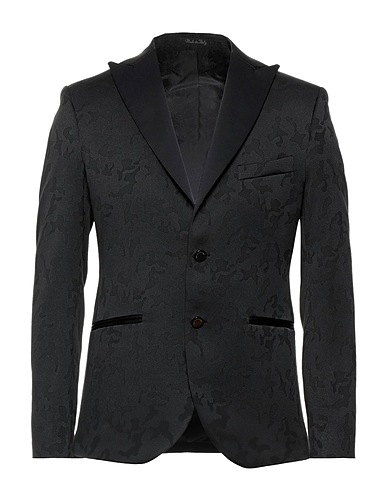 TAKESHY KUROSAWA Blazer Black 60% Cotton, 37% Polyester, 3% Elastane