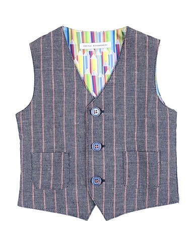 DANIELE ALESSANDRINI Waistcoat Blue 47% Cotton, 29% Linen, 24% Polyester