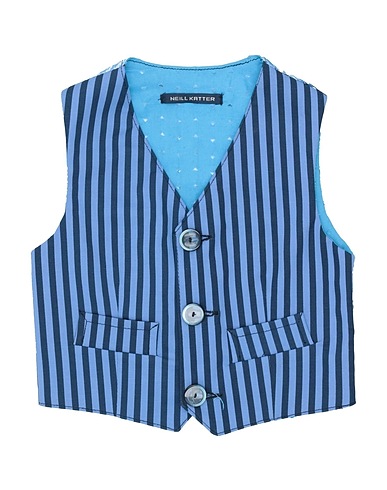 NEILL KATTER Suit vest Slate blue 97% Cotton, 3% Elastane