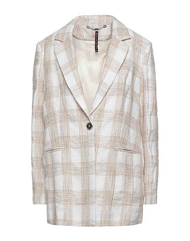 MANILA GRACE Blazer Ivory 31% Cotton, 31% Linen, 16% Polyamide, 11% Viscose, 11% Synthetic fibers