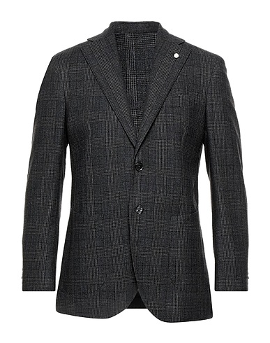 LUIGI BIANCHI Mantova Blazers Schwarz 50% Wolle, 40% Baumwolle, 10% Leinen