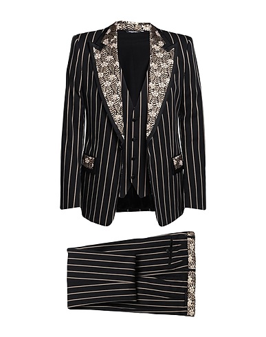DOLCE&GABBANA Suits Black 61% Cotton, 23% Polyamide, 10% Synthetic fibers, 4% Silk, 2% Elastane
