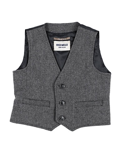 FRED MELLO Panciotto Nero 70% Poliestere, 15% Lana, 15% Viscosa