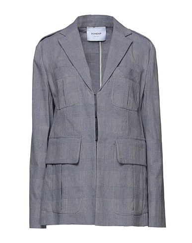 DONDUP Blazer Midnight blue 62% Cotton, 26% Linen, 10% Polyester, 2% Elastane